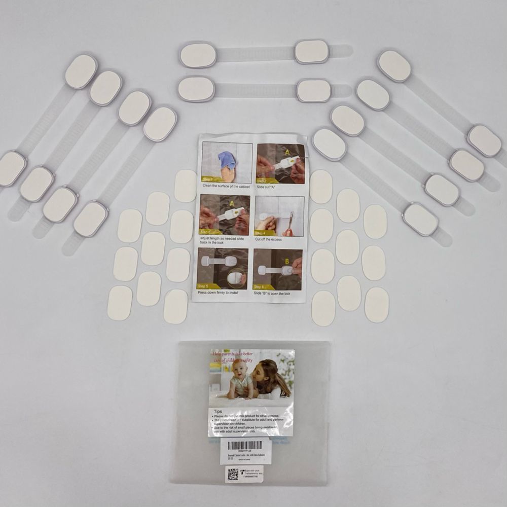 Betertek Cabinet Child Safety Locks And Extra Adhesive Set of 10